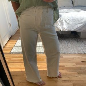Zara The Marine Straight Jeans in Ecru